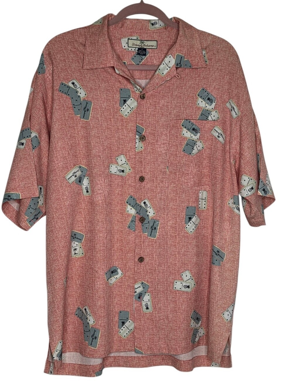 Tommy Bahama SILK Dice Print Men's Shirt Size M Short Sleeve Button-up Vegas